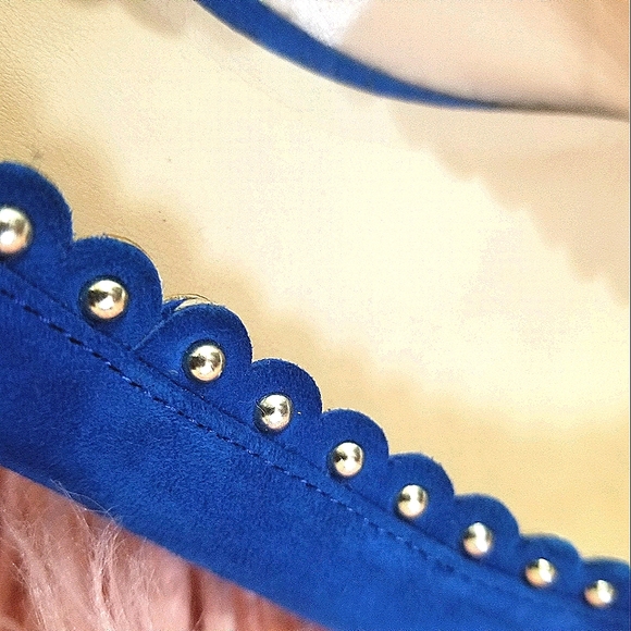 NINE WEST Women's Omlit Blue Suede Ballet Flats - Picture 7 of 9